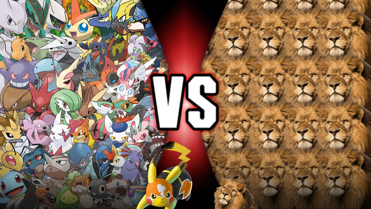 One of every Pokémon vs one billion lions